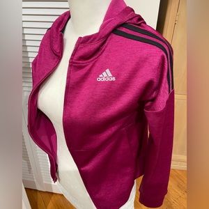 ADIDAS girls zip up jacket size 10-12 excellent condition